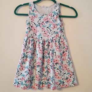H&M Sleeveless Babydoll Blue Butterfly Dress